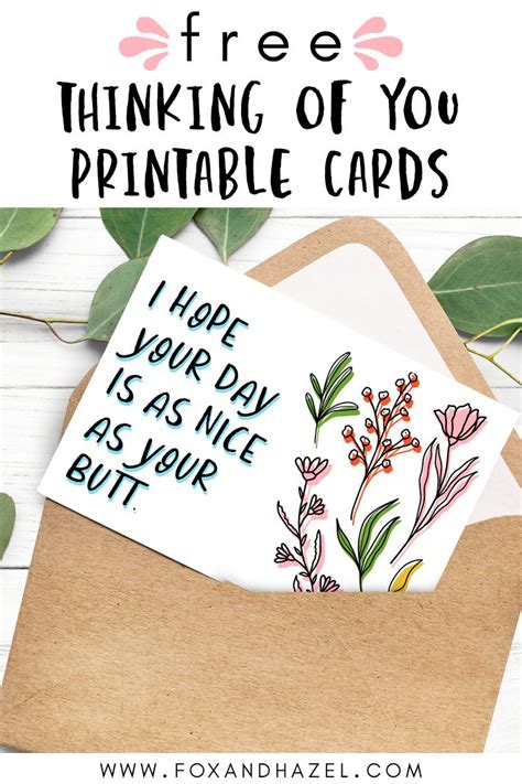 Thinking Of You Cards Printable Free